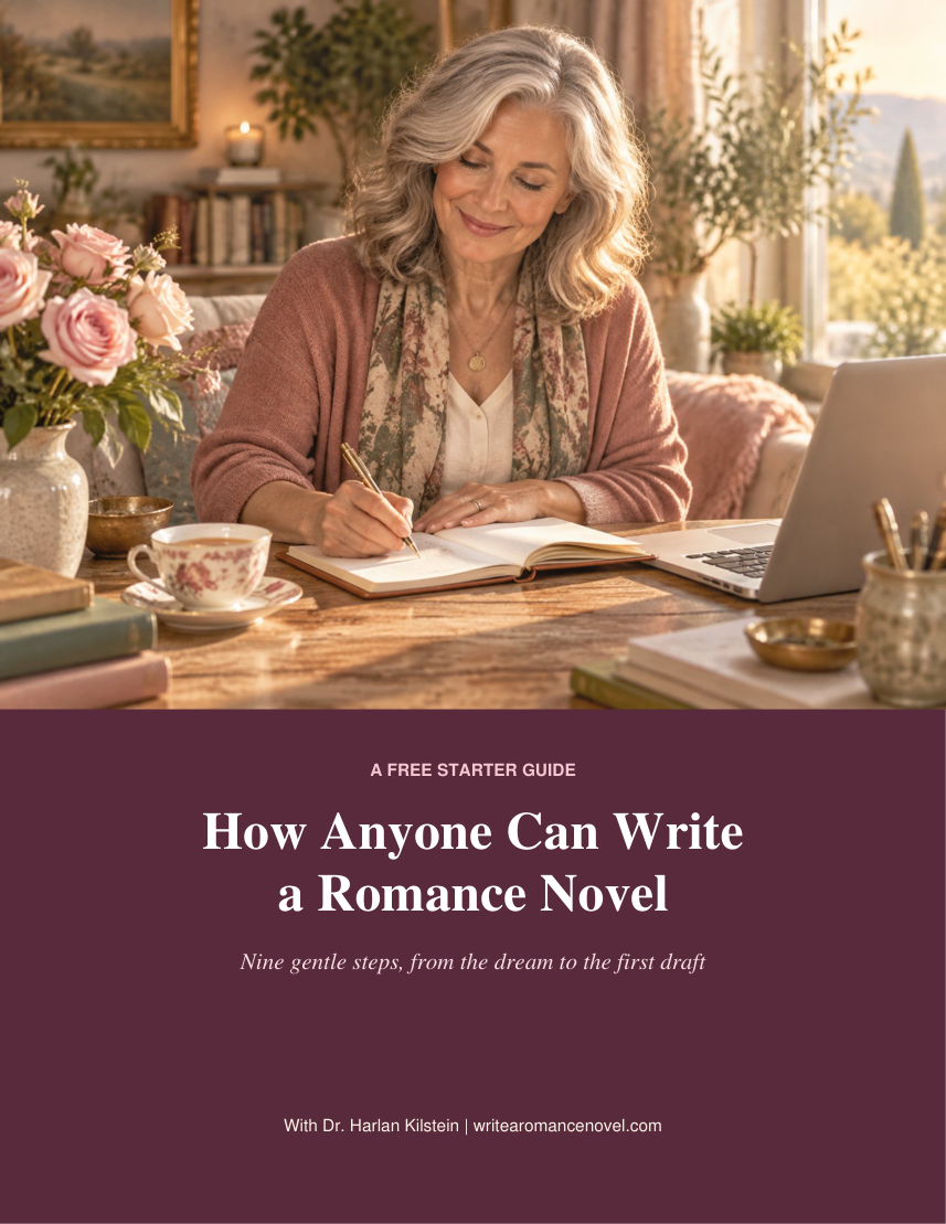 Free guide cover: How Anyone Can Write a Romance Novel